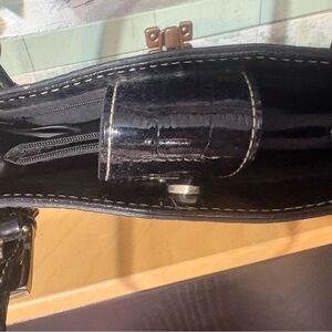 Liz Claiborne Black Patent Leather Clutch Wristlet